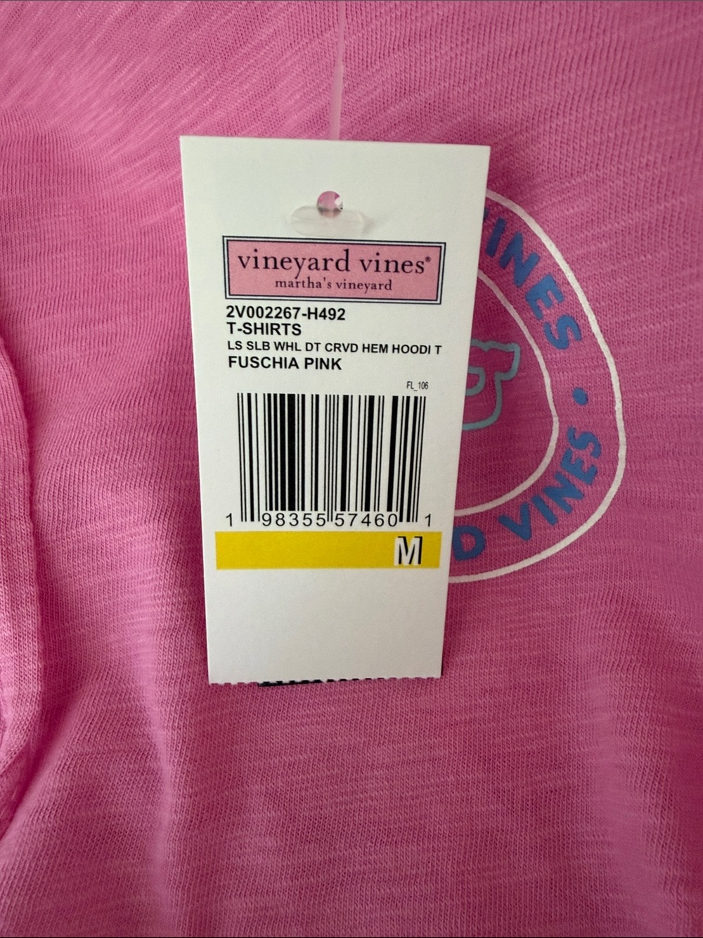 Vineyard Vines Bubblegum Pink Hooded Cotton pullover - lightweight - Picture 6 of 6